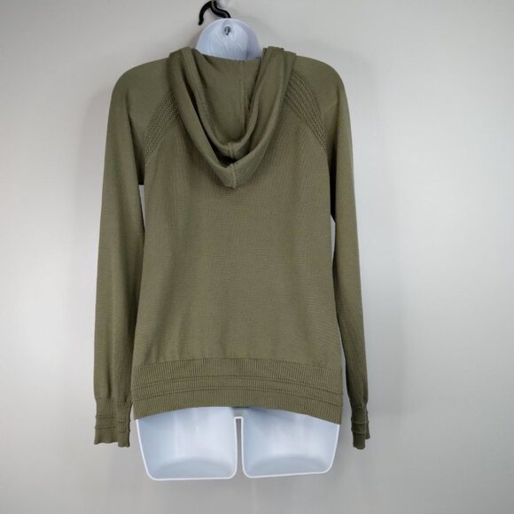 Athleta Evergreen Hoodie Knit Sweater Olive Green Size XS - Picture 9 of 16